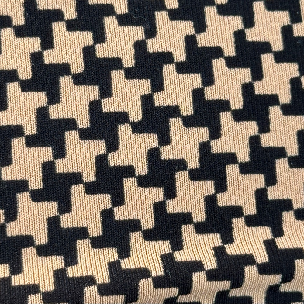 BCBGMaxAzria Houndstooth V-Neck Top Black Tan Toffee BCBG Max Azria Vintage XS - Picture 9 of 9